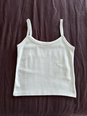 Cotton On White Ribbed Tank Cami Top